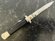 Rare Begon Oval Button, Lockback Stiletto Switchblade Knife, Made In France, Used 