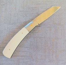 Steve Vanderkolff Mammoth Native, 4"..White Interior Cut Smooth Ivory..Cpm154..integral bolsters 