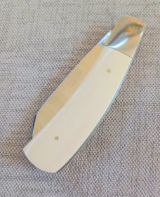 Steve Vanderkolff Mammoth Native, 4"..White Interior Cut Smooth Ivory..Cpm154..integral bolsters 