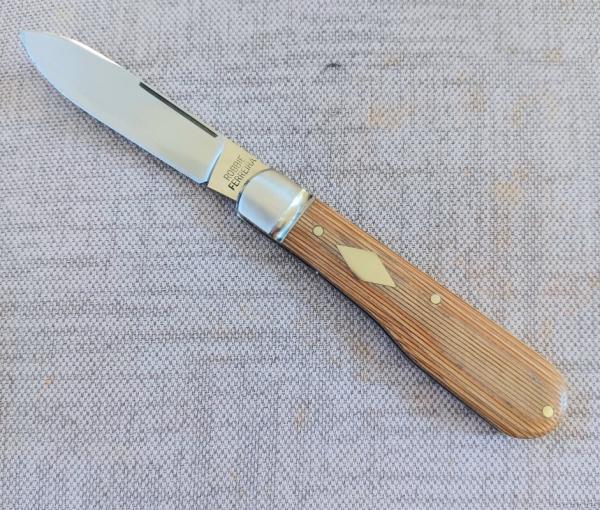 Robbie Ferreira Muslim Micarta Gunstock Spear...N690..4" clsd..fluted bolsters and double shields 