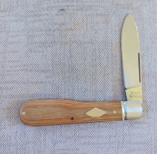 Robbie Ferreira Muslim Micarta Gunstock Spear...N690..4" clsd..fluted bolsters and double shields 