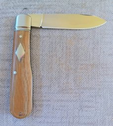 Robbie Ferreira Muslim Micarta Gunstock Spear...N690..4" clsd..fluted bolsters and double shields 