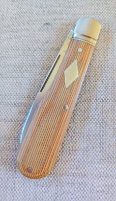 Robbie Ferreira Muslim Micarta Gunstock Spear...N690..4" clsd..fluted bolsters and double shields 