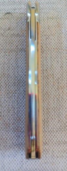 Robbie Ferreira Muslim Micarta Gunstock Spear...N690..4" clsd..fluted bolsters and double shields 