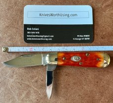 Cripple Creek (Great Eastern Cutlery SFO) 251209 Little Jack, Orange Jig Bone, New (GEC 25), #2 