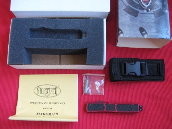 Rare Early Microtech 2005 Red MAKORA Fire Ant OTF Switchblade Knife - New In Box w/Paperwork !