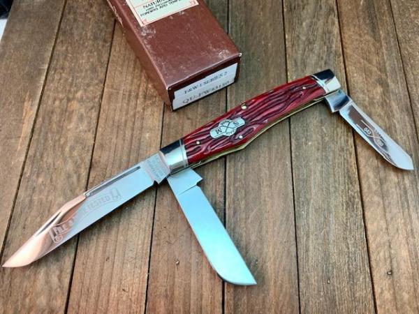 Schatt and Morgan Reverse Gunstock Stockman Fire and Wire Series Blood Red Worm Groove Bone Schatt and Morgan Reverse Gunstock Stockman Fire and Wire Series Blood Red Worm Groove Bone