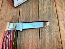 Schatt and Morgan Reverse Gunstock Stockman Fire and Wire Series Blood Red Worm Groove Bone