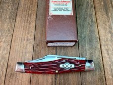 Schatt and Morgan Reverse Gunstock Stockman Fire and Wire Series Blood Red Worm Groove Bone