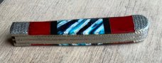 CASE Custom One of a Kind  Trapper Fossil/Blood Jasper Etched Bolsters