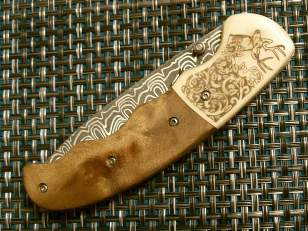 AMERICAN MINT WHITETAIL DEER BIG GAME HUNTING KNIFE POCKET KNIFE KNIVES MIB BOX