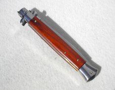 NEW FRANK BELTRAME 11" GENUINE  SANTOS MAHOGANY WOOD FLAT GRIND BLADE ITALIAN STILETTO