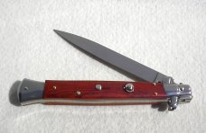 NEW FRANK BELTRAME 11" GENUINE  SANTOS MAHOGANY WOOD FLAT GRIND BLADE ITALIAN STILETTO