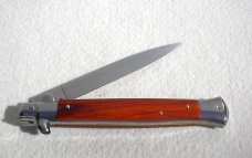 NEW FRANK BELTRAME 11" GENUINE  SANTOS MAHOGANY WOOD FLAT GRIND BLADE ITALIAN STILETTO