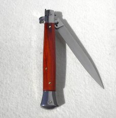 NEW FRANK BELTRAME 11" GENUINE  SANTOS MAHOGANY WOOD FLAT GRIND BLADE ITALIAN STILETTO