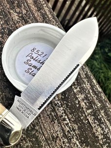 GEC NORTHFIELD 852118EO POLISHED STAG BULLET END JACK EZ OPEN KNIFE
