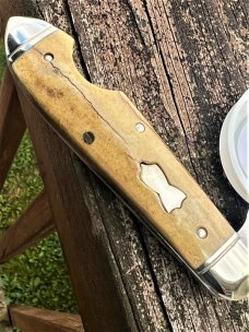 GEC NORTHFIELD 852118EO POLISHED STAG BULLET END JACK EZ OPEN KNIFE