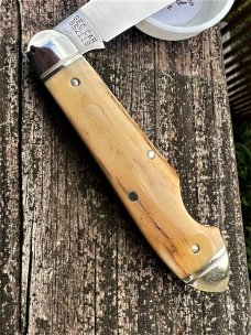 GEC NORTHFIELD 852118EO POLISHED STAG BULLET END JACK EZ OPEN KNIFE