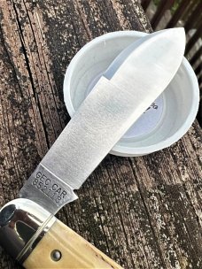 GEC NORTHFIELD 852118EO POLISHED STAG BULLET END JACK EZ OPEN KNIFE