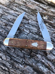 GEC  538210M AMERICAN CURLY MAPLE FURTAKER EQUAL END CIGAR KNIFE