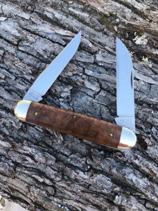 GEC  538210M AMERICAN CURLY MAPLE FURTAKER EQUAL END CIGAR KNIFE