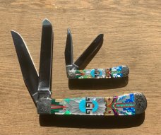 CASE Custom One of a Kind Set. Inlaid handles.  Etched Bolsters