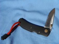 BROWNING Medium Drop Point Knife 726 - Seki Japan 440C Black Lockback Folder Made in Japan!!!