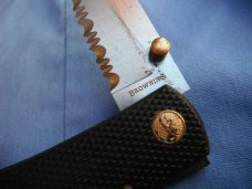 BROWNING Medium Drop Point Knife 726 - Seki Japan 440C Black Lockback Folder Made in Japan!!!