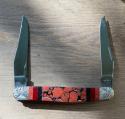 CASE Custom One of a Kind Muskrat Dinosaur Gem/Onyx Etched Bolsters