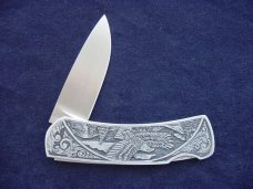 Jim Sornberger, Volcano, CA, Engraved(Eagles), Custom Handmade, Lockback Folder