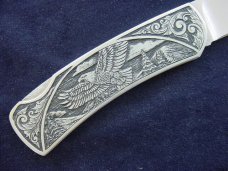 Jim Sornberger, Volcano, CA, Engraved(Eagles), Custom Handmade, Lockback Folder