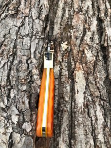 BUCK 113 CUSTOM LEROY REMER ORANGE JIGGED SKNNER