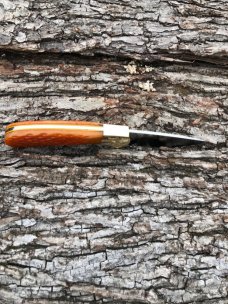 BUCK 113 CUSTOM LEROY REMER ORANGE JIGGED SKNNER