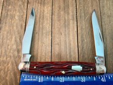 Schatt and Morgan Muskrat Crimson Red Worm Groove Bone 1 of only 100 2005