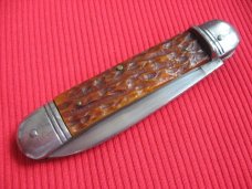 Rare Early Vintage German N. SCHREIBER & SONS SOLINGEN GERMANY Jigged Bone Leverlock Knife