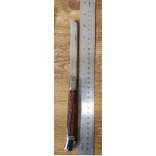 5 1/2 " Custom Handmade Bird's Head Bolster Knife, Premium Stag handle, Lots of Filework!