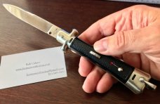 Bargeon Medium Size Stiletto, Rare FRANCE Marking, 8 1/2 Inch, Red Dot Safety, 1960's Production 