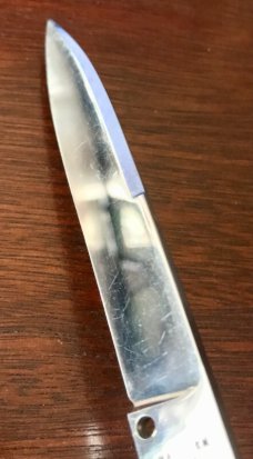 Bargeon Medium Size Stiletto, Rare FRANCE Marking, 8 1/2 Inch, Red Dot Safety, 1960's Production 