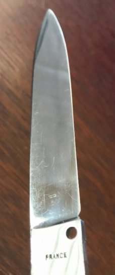 Bargeon Medium Size Stiletto, Rare FRANCE Marking, 8 1/2 Inch, Red Dot Safety, 1960's Production 