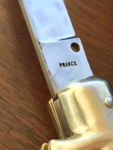 Bargeon Medium Size Stiletto, Rare FRANCE Marking, 8 1/2 Inch, Red Dot Safety, 1960's Production 