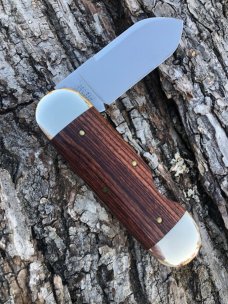 GEC NORTHFIELD 362112 EZ OPEN KING WOOD SUNFISH MADE 1095 CARBON STEEL KNIVE 