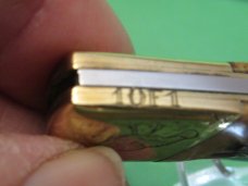 Parker Cut Co. Brown Bone Folding Lock Back 1 of 1 Turkey Etched Bolsters 