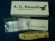 AG RUSSELL HATTORI COWRY X STEEL DAMASCUS SAN MAI LOCKBACK FOLDING POCKET ONE HAND KNIFE KNIVES MIB