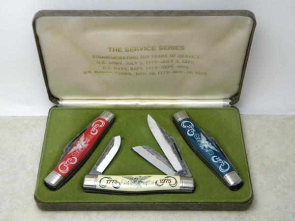 Parker Bicentennial Commemorative The Service Series 1775-1975 Army-Navy-Marines - Imperial Schrade Parker Bicentennial Commemorative The Service Series 1775-1975 Army-Navy-Marines - Imperial Schrade