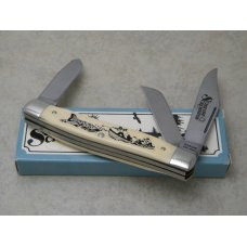 Schrade USA SC505 Scrimshaw Nautical Whale Series Stockman Knife in Box