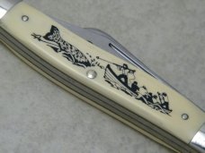 Schrade USA SC505 Scrimshaw Nautical Whale Series Stockman Knife in Box