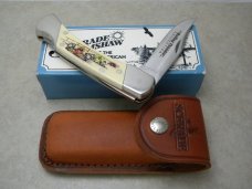 Schrade + USA SC507 Scrimshaw Rolling Thunder Collection Lockback Knife & Pouch in Box