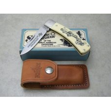 Schrade USA SC515 Scrimshaw Checkered Flag Collection Lockback Knife amp Pouch in Box