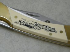 Schrade + USA SC507 Scrimshaw Checkered Flag Collection Lockback Knife & Pouch in Box