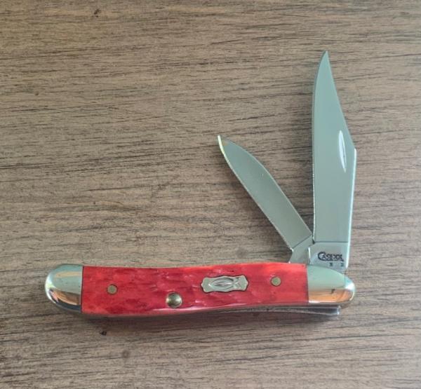 CASE Peanut Red Handles Ichthus Shield CASE Peanut Red Handles Ichthus Shield